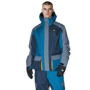 686 Reclaim Defender Insulated Snowboard Ski Jacket Coat Blue Gray Mens M NEW